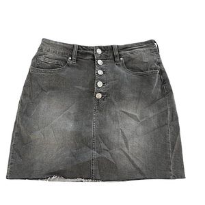 Grey denim mini skirt